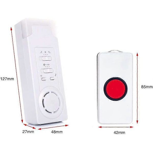 Home Alert Trådløs Alarm Patient Ældre Personlig Alarm System Og Nødopkaldsknap Personsøger Alarm (1 I 1)