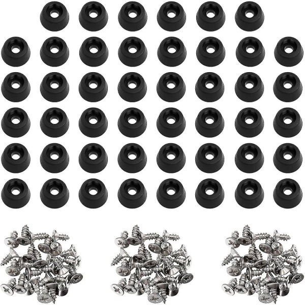 120 stk blødt skærebræt gummifødder med rustfri stålskruer 0,28 X 0,59 til møbler, udvalgte (haoyi)-YUHAO