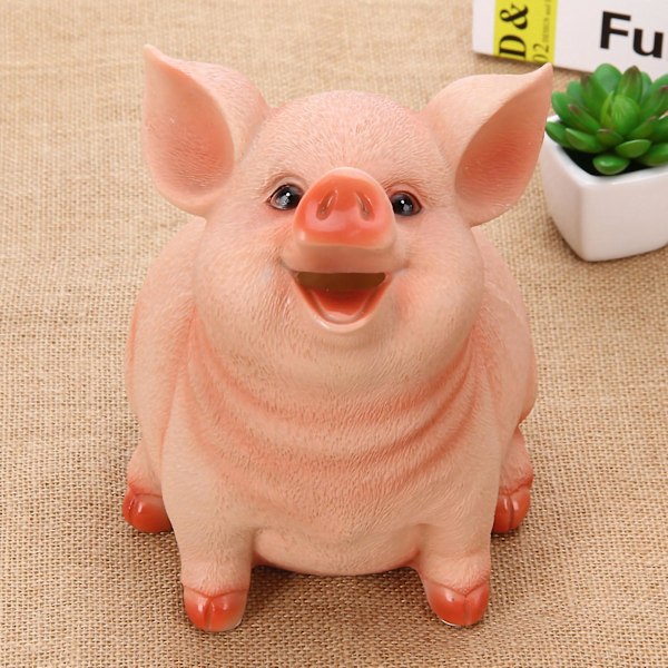 Cute Pig Resin Cartoon Coin Bank Large 21x16x16cm