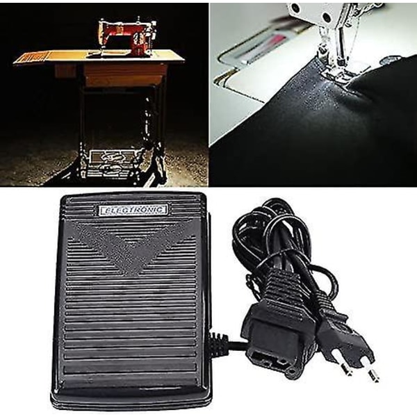 Fotpedal för symaskin 200-240v med strömkabel kompatibel med Feiyue, Fy811 / Fy812, Butterfly, Singer, Janome, Juki, Acme