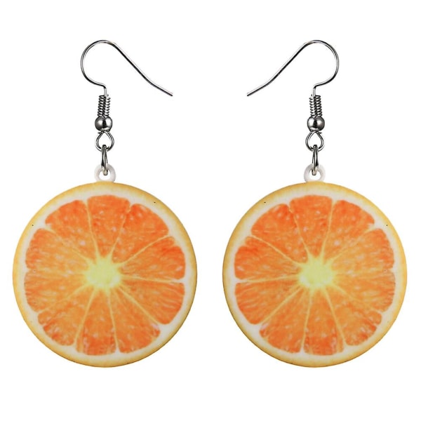 1 par kreative fruktformede øredobber Moteøre dingler Delikat kvinner dangler øresmykker oransje (oransje)