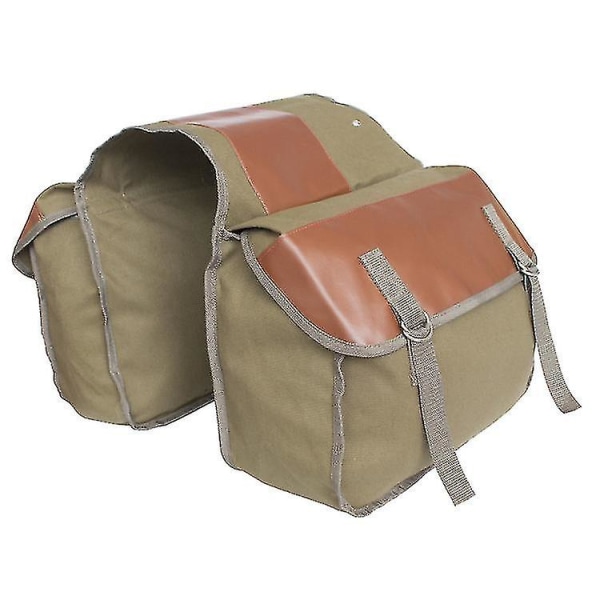 Cykeltaske, 35l Dobbelt Taske, Stor Kapacitet, Bagtaske, Reflekterende, Til Cykel/Motorcykel, Khaki