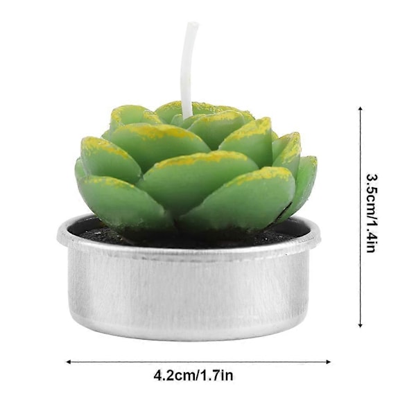 12 st Mini Kaktus Teeljusljus Handgjorda Flammlösa Succulent Ljus för Julgåva