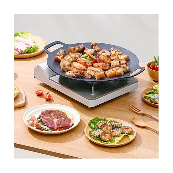 Koreansk BBQ Non-Stick Bakplåt Rund BBQ Grillplatta Grill Non-Stick Rund Bakplåt (universell 3