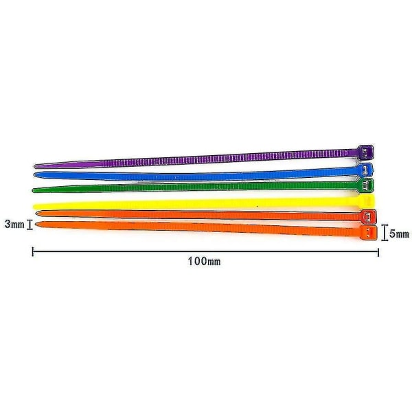 1200 Kabelbindersæt Farvede Kabelbindere 100 * 2,5 mm-YUHAO