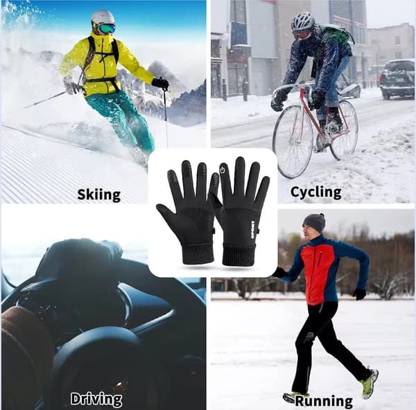 Vinterhansker for menn og kvinner - varme, vindtette og vanntette for kjøring, løping og ski Grey
