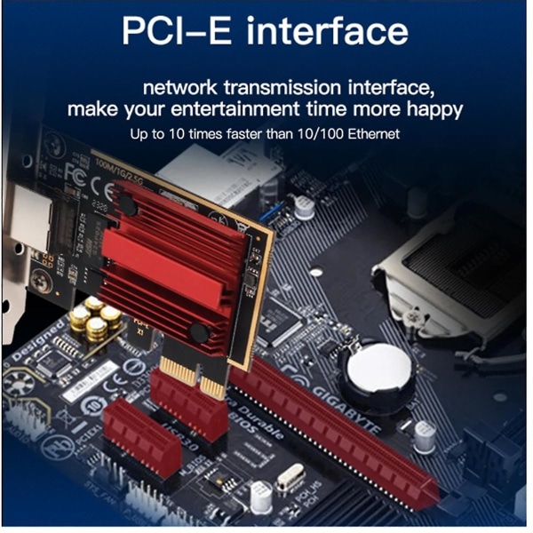 2.5g Pci-e Til Rj45 Gigabit Nettverkskort Rtl8125b Chip 10/100/1000mbps Ethernet Kablet Rj45 Lan Kontroller