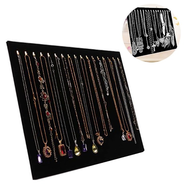 Dhrs 17 Krokar Halsband Display Stativ Sammet Halsband Stativ Örhänge Smycken Display Stativ (17 Krokar