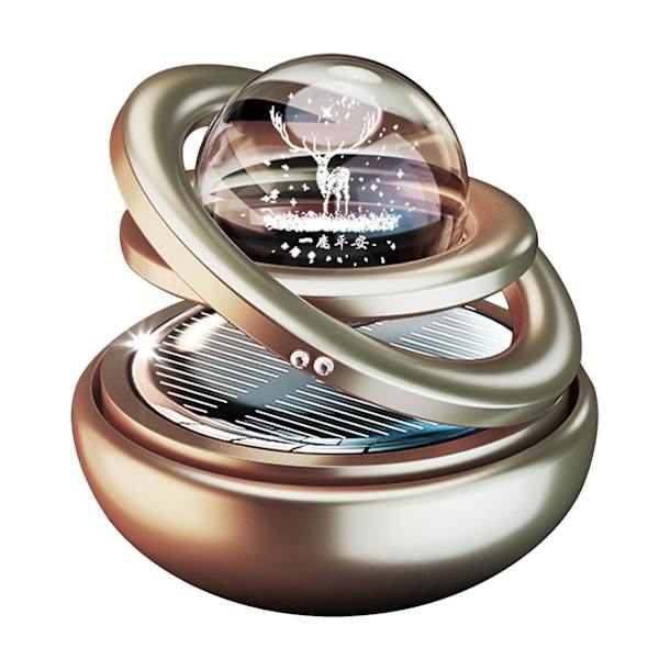 Solcellsroterande bil aromaterapi prydnad aluminiumlegering interstellär levitation biltillbehör prydnader rea