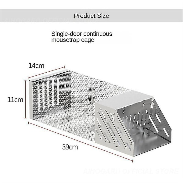 Sikkerhedsmusebur Indendørs Udendørs Rottefælde Rottebur Ikke-giftigt Jernnet Mus Gnaver Rotterfanger Husholdningsmusefanger Genanvendelig