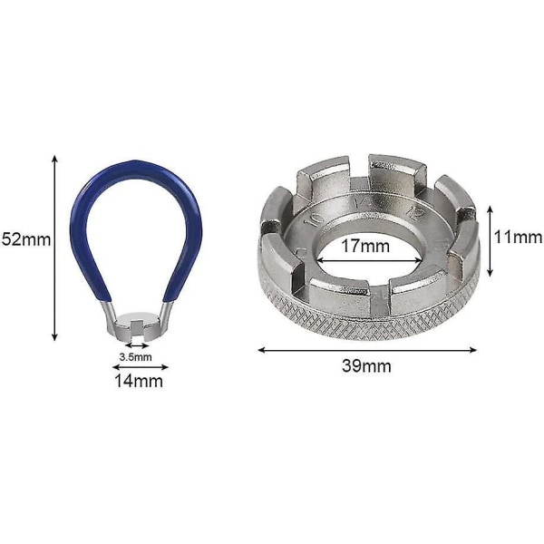 Cykel Eger Nøgle Værktøj Spændetang 6 i 1 Cykel Hjul Eger Nøgle Cykel Spændetang Eger Værktøj 10-15 Gauge Til Cykel, Elbil (sølv)