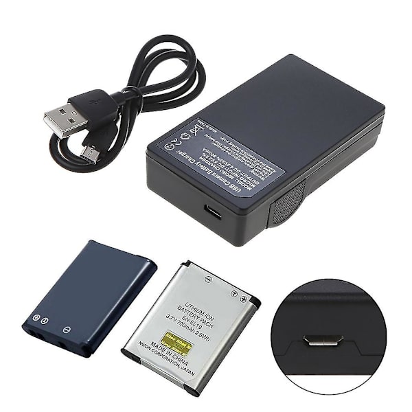 Batteriladdare för Nikon En-el19 S2500 S2600 S3100 S3300 S4100 S3300 batteri