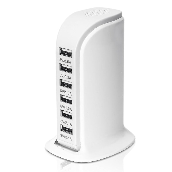 Universal Laddningsstation Desktop 6-portars USB -resladdningsdocka