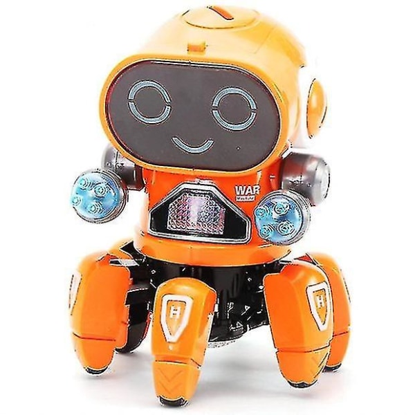 Seks-klo elektrisk dans Lille robot Lys Popmusik Børn Dreng Pige Robot Smart Legetøj
