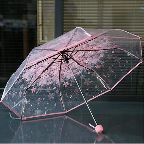 Gennemsigtig paraply, udendørs terrasse Vindtæt Cherry Blossom Champignon Apollo Cherry Blossom