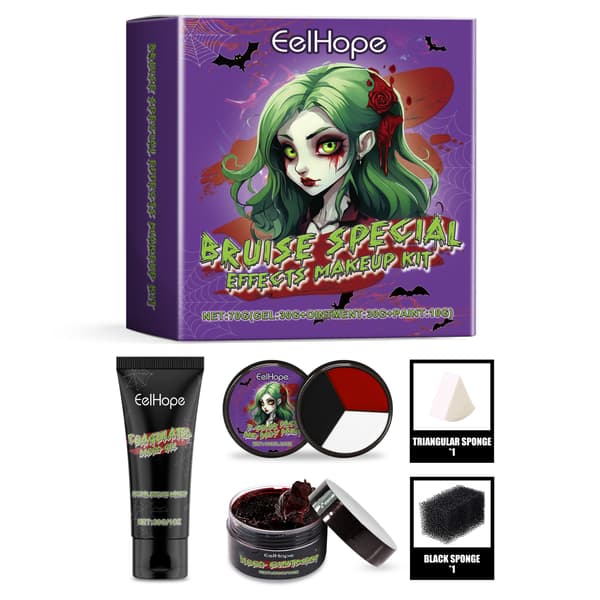 1 set/box EelHope Halloween Vampire Makeup Kit, Holiday Party Costume Makeup Masquerade Tools