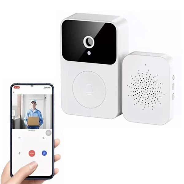 Smart Wireless Doorbell Camera HD Night Vision Auto Capture Cloud Storage Voice Change White Home App Sharing