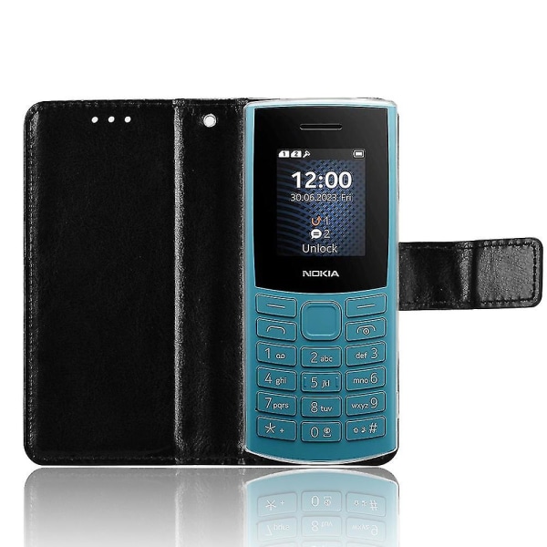Telefoncover til Nokia 105 4G (2023) Crazy Texture PU læder Anti-drop pungholder cover