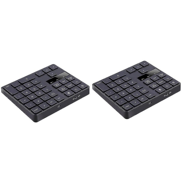 2x2,4g trådløst numerisk tastatur, oppladbart numerisk tastatur med 35 taster for PC/bærbar PC//