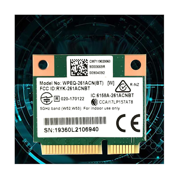 Qca6174 Wpeq-261acn(bt) Wifi Kort+2xantenne 802.11ac 867m Qca6174 Bluetooth 4.2 Wifi 5 Mini Pcie Ca