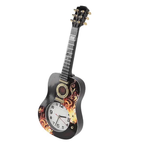 Väggklocka Tyst Simulation Ukulele Formad Dekorativ Väckarklocka För Sovrum Studenthem Kontor