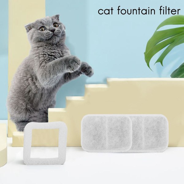 Keramiska Pet Lotus Pet Water Fountain Ersättningsfilter 8st Premium bomull aktivt kol och 2