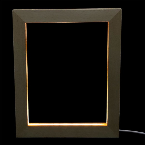 Træ Foto Ramme LED Lys Fotoholder Unik Bord Billede Ramme Til Hjemmet