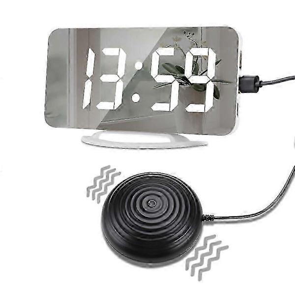 Vibrationsvækkeur, ekstra højt alarm til dybe sove, ekstra stort display til ældre med dobbelt alarm