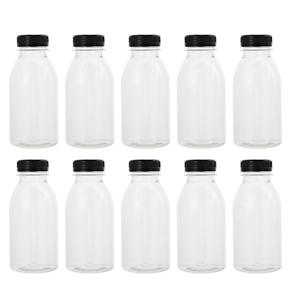 10 stk. 300 ml Saft Opbevaringsflasker Mælkeflasker Transparente Drikkeflasker