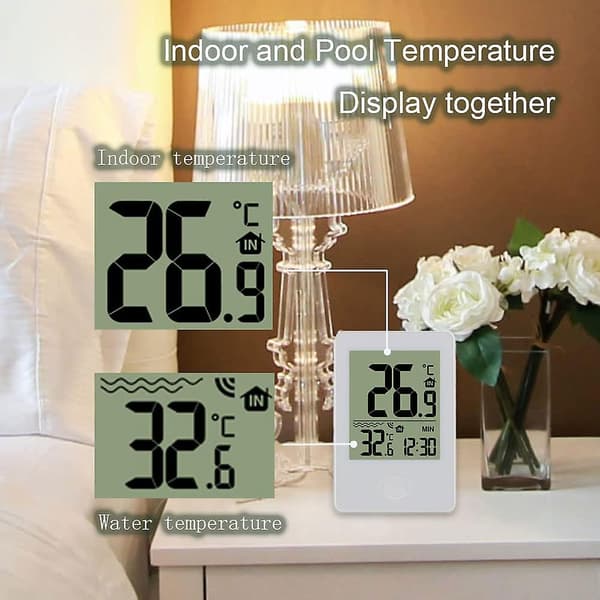 Flydende pooltermometer, vandtermometer med digital modtager til akvarium, spa, fiskedam osv.