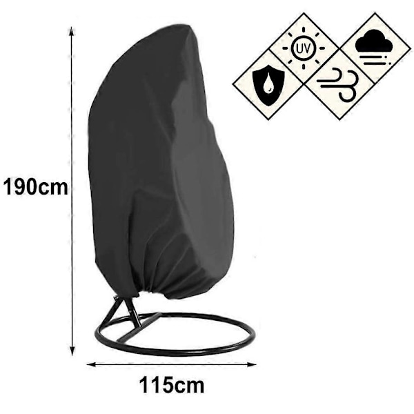 Munan riippukeinupeite, vedenpitävä 115 * 190cm 210D Oxford-kangas, kestävä verannan ja terassin kookonikeinun puutarhakalusteiden suojapäällyste, veden- ja UV-kestävä