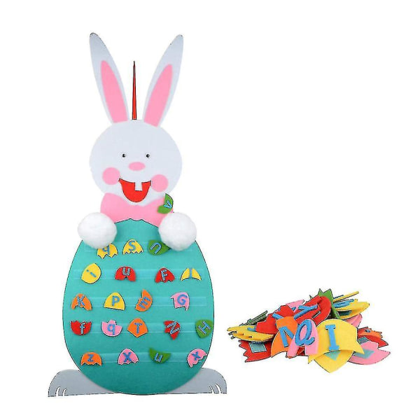 Easter Rabbit Chicken Egg Puzzle Toy Diy Alphabet Puzzle Pendant Educational Toy For Children Kids