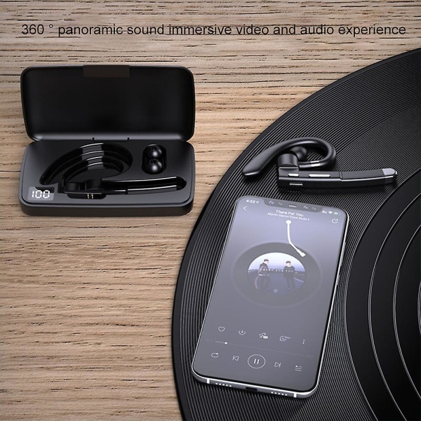 Bluetooth-øretelefon Enkeltøre trådløst roterbart håndfrihodesett med batteridisplay Ladeveske for å kjøre kontorvirksomhet
