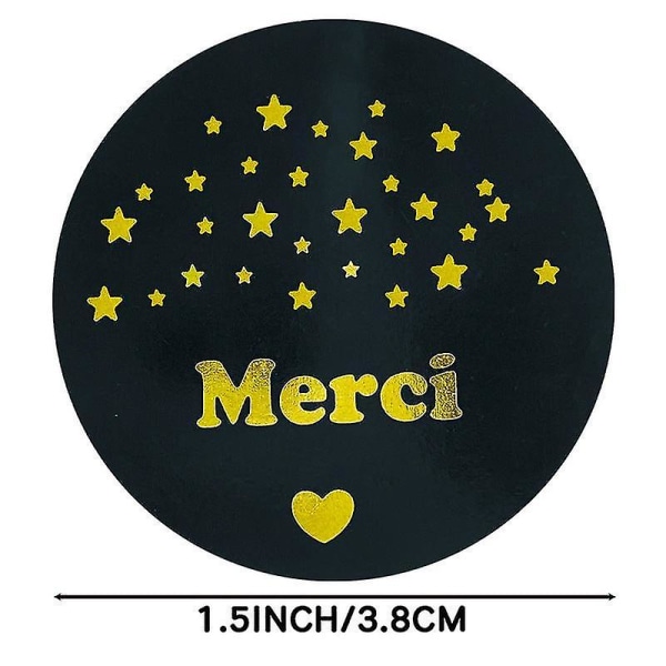 2x500 stk Gilding French Merci Thank You Sticker Label Tape Xmas