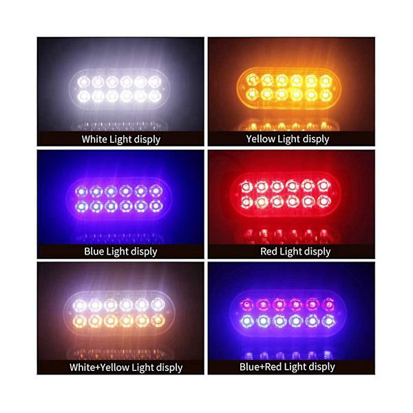 Køretøjslys med printplade + LED-perler DC12-24V, blinkende lys, 12 LED, 112x41mm, F