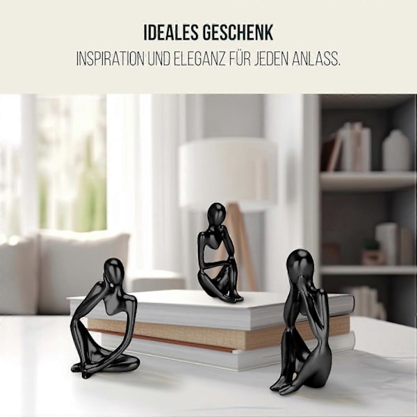 Skulptur Tenker-statuesett, harpiksstatue, kunstnerisk dekorasjon, klassisk design, elegant stykke