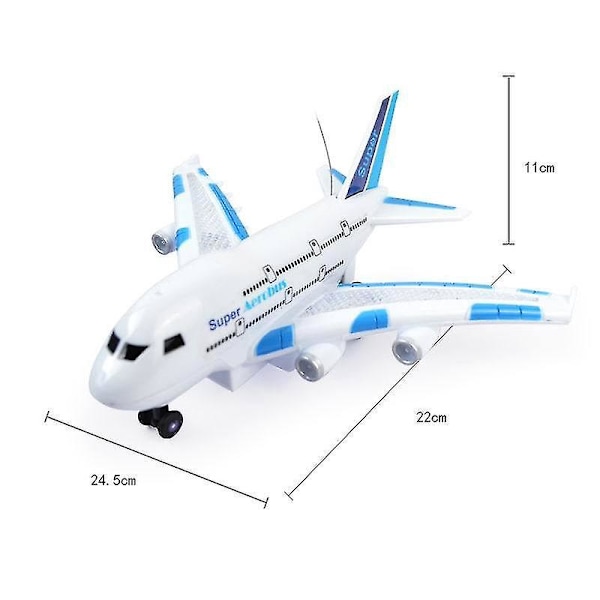 Flyvemaskine Legetøj Til Børn - A380 Smart Elektrisk Airbus Fjernstyring, Med Blinkende Lys Og Realistisk Jetmotor Lyd