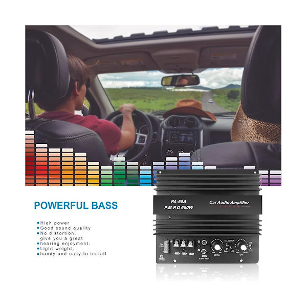 12v 600w Bil Audio Forstærkerkort Tabsløst Subwoofer Basmodul Højtydende Bil Audio Adgang