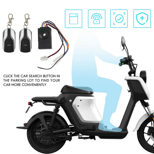Ebike alarmsystem 36v 48v 60v 72v med to kontakt til elcykel/scooter Ebike/børsteløs con