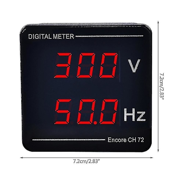 Jännite- ja taajuusmittari Digitaalinen näyttö 50-500v 10-99,9hz Nopea asennus