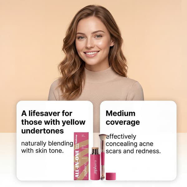 5g/æske Zephoco Multifunktionel Makeup Stick Sæt (Medium Hudtone)