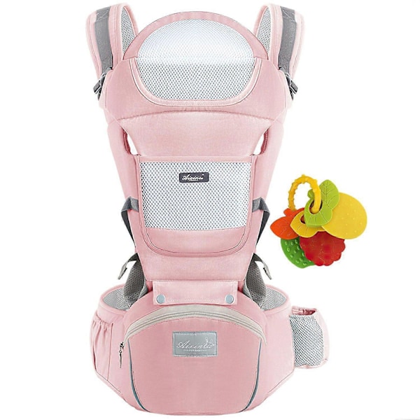 Bärsele för nyfödda från födseln, bekvämt höftsäte rosa, mjuk och säker design för spädbarn