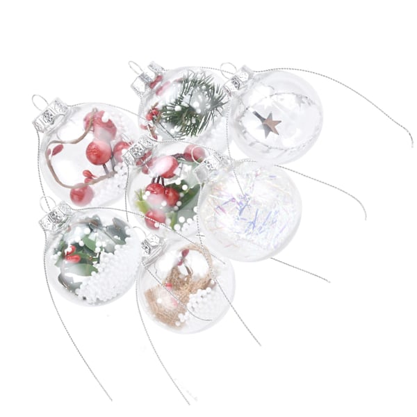 Transparent Plastic Christmas Ornament Ball Hanging Decoration Clear