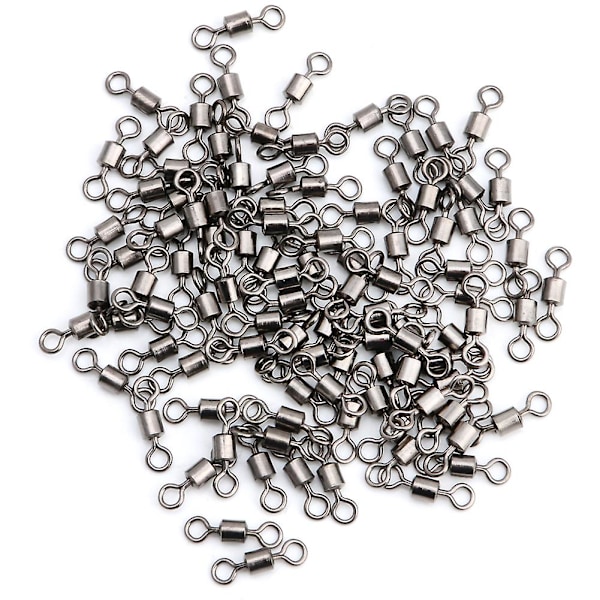 100pcs Fishing Barrel Bearing Rolling Swivel Solid Ring Lb Lures Connector Hot