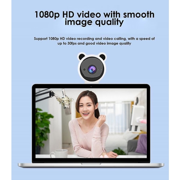 Ryra Webcam 1080p Full HD -verkkokamera kannettavalle tietokoneelle Web-kamera melua vaimentava mikrofoni verkkokamera videopuhelukonferenssi