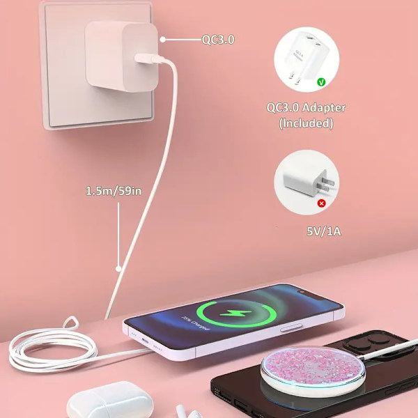 Magnetisk trådløs lader quicksand egnet for Apple mobiltelefon trådløs lading hurtiglading