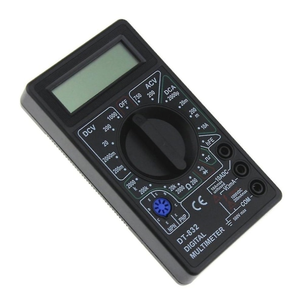 Dt-832 1999 digitalt multimeter AC / Dc Amps teller Volt Ohm Tester Voltmeter Amperemeter Multimeter Sort
