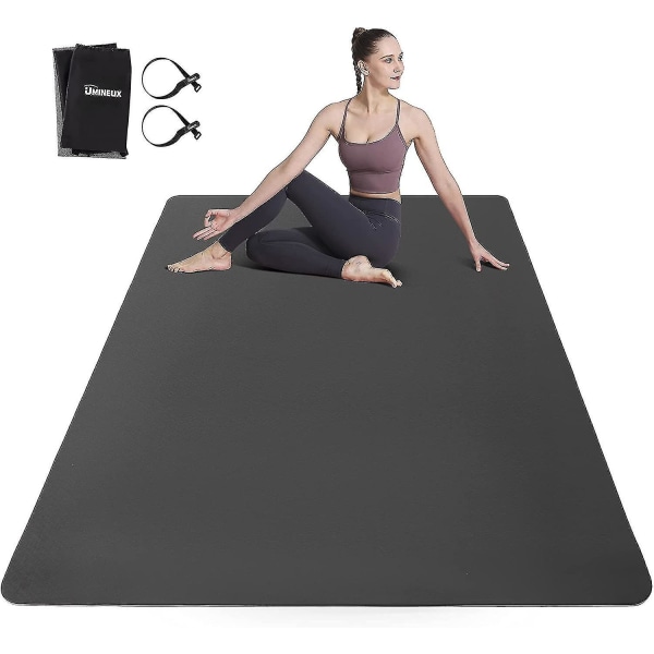 Ultrabred yogamatte for menn og kvinner, 1/4 tommer tykk, stor Tpe-treningsmatte, egnet for hjemmetrening-yu