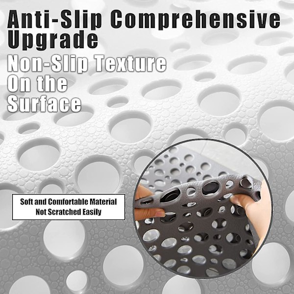 Home / Anti-mildew Non-slip Square Shower Mat, 53 X 53cm Non-slip Rubber Bath Mat With Drain Holes, Machine Washable, Gray