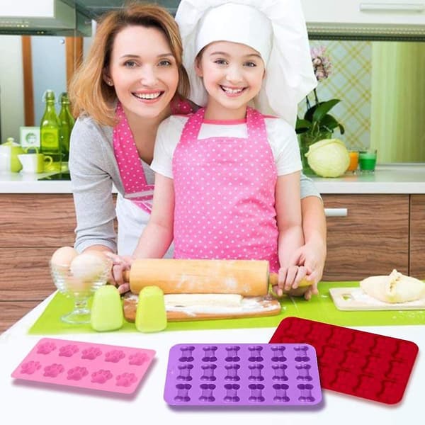 5 stk. Hundefløde-Bageform Hundefoder Silikonform Bagemåtte Hundefløde-Skærer Isbakker Til At Lave Gumdrop Gelekage Muffins Cupcakes